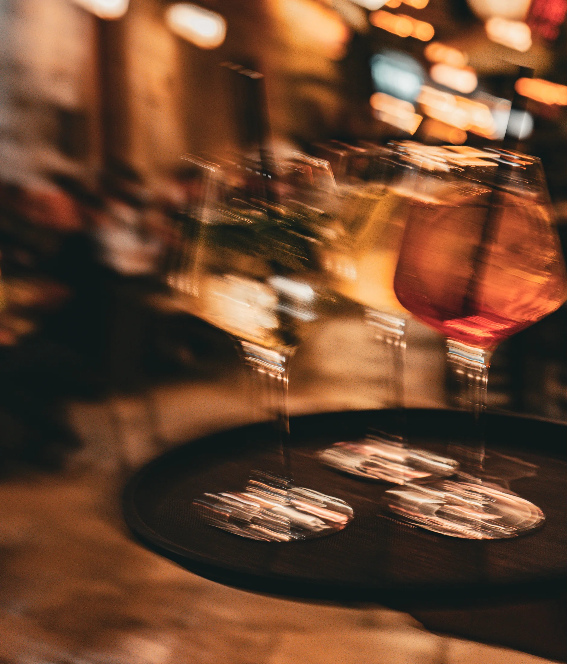 Cocktails moving through the busy Fox Bros bar